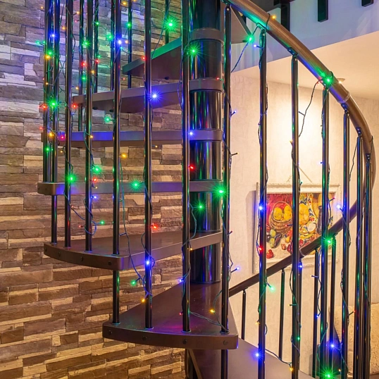 Гирлянда светодиодная Твинкл Лайт 10м, темно-зеленый ПВХ, 80 LED,303-049