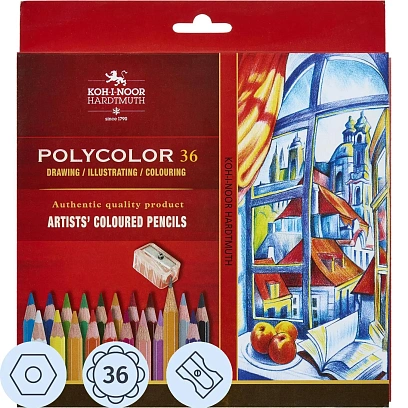 Карандаши цветные художественные POLYCOLOR 3835, 36цв, 3835036007KZ(Д)
