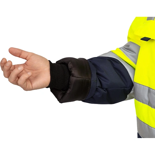 Куртка зимняя мужская зс04-КУ 52-54/170-176 флуоресц.жёлтый/син