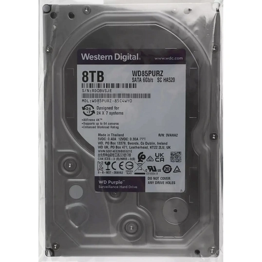Жесткий диск WD Purple 8TB  (WD85PURZ) SATA 5640 rpm 3.5