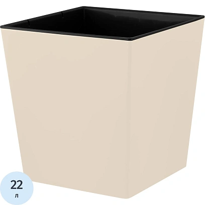 Горшок д/цветов InGreen London CUBE 22л,дренаж.встав.миндаль IG780210006