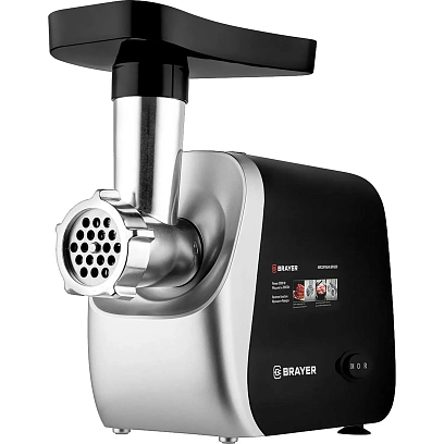 Мясорубка BRAYER 1609BR, 2000 Вт, 3 диска, реверс, 2 кг/мин