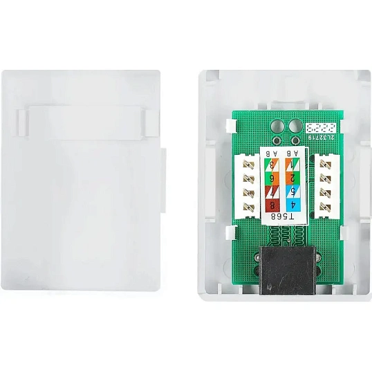 Розетка настенная TWT TWT-SM1-45-WH 1 порт RJ-45 кат. 5е, UTP, белая