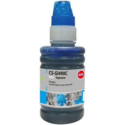 Чернила Cactus CS-GI490C GI-490 гол. 100мл для Canon Pixma G1400/G2400