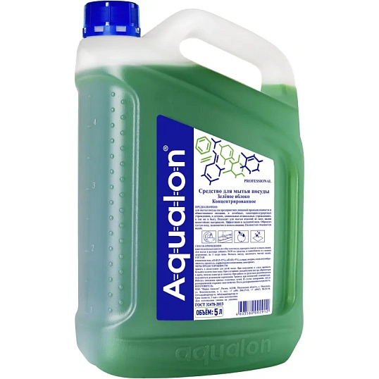 Средство для мытья посуды AQUALON 5л яблоко концентрат