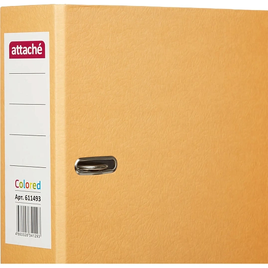 Папка-регистратор ATTACHE Colored light оранжевый 75мм, бум./бум.,мет.уг