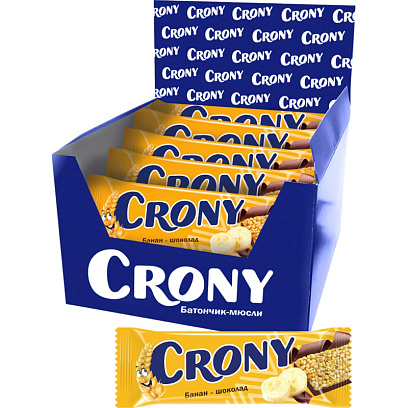 Батончик мюсли Crony Банан и шоколад, 50гх12шт/уп