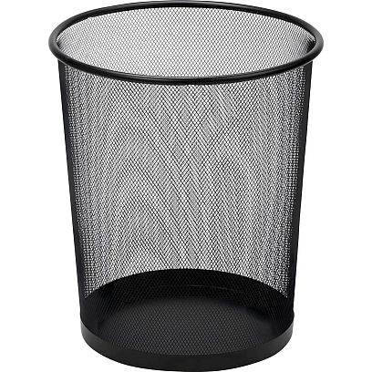 Корзина для мусора круглая Luscan метал cетка 18 л черная