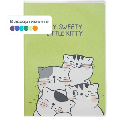 Тетрадь общая So Many Cats 64л B5, блок крем,клетка,пл.обл, в ассортименте