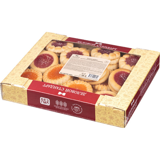 Печенье Деловой Стандарт сдобное 'Ассорти с мармеладными начинками' 410г