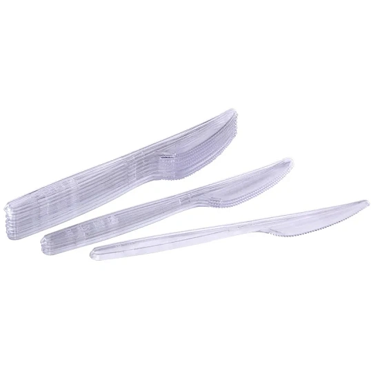 Нож одноразовый 180мм прозрачный, Комус, ПС, 50шт/уп