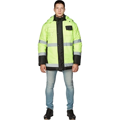 Куртка рабочая зимняя муж з44-КУ черн./лим. (р.52-54) 170-176