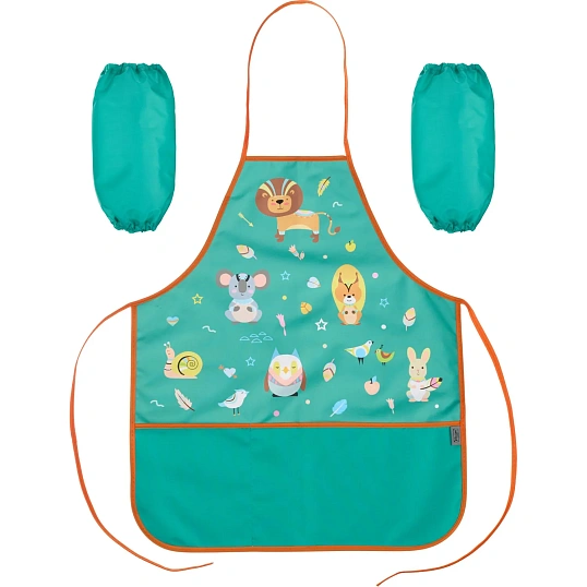 Фартук для труда Комус Класс Animals, ФН 41-20-2, карман, нарукавн,535x445