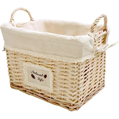 Корзина стеллажная высокая с ручками Natural life,Д360 Ш270 В260, EW-93 M