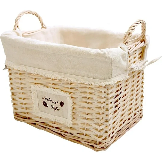 Корзина стеллажная высокая с ручками Natural life,Д360 Ш270 В260, EW-93 M