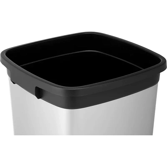 Контейнер для мусора Ирис пластик с металл покрытием прямоуг, метал-черный