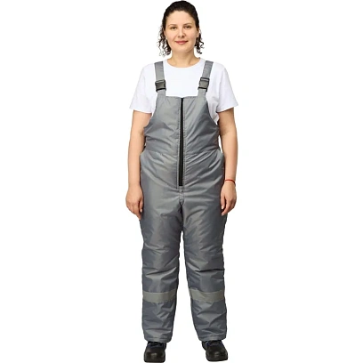 Полукомбинезон рабочий зимний женский з46-ПК серый (р.56-58) 158-164