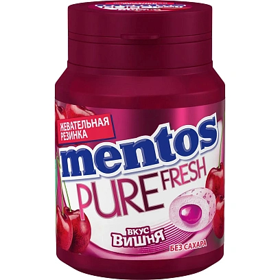Жевательная резинка Mentos Pure Fresh вкус Вишня, банка, 54г