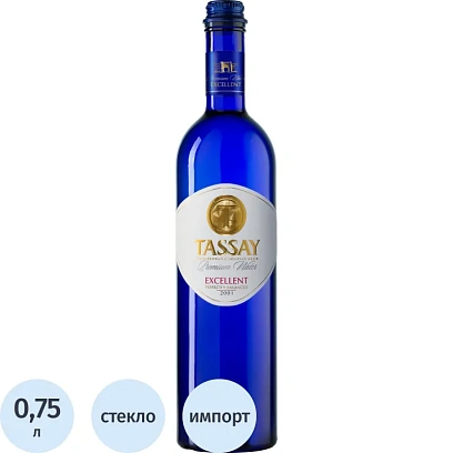 Вода питьевая Вода TASSAY EXCELLENT Элитная негазированная стекло 0,75л