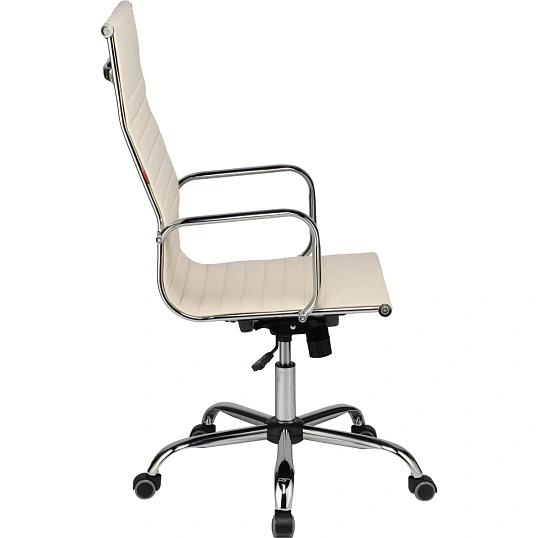 Кресло ЮШД Комус Мебель Easy Chair 711 экокожа, бежевый, хром
