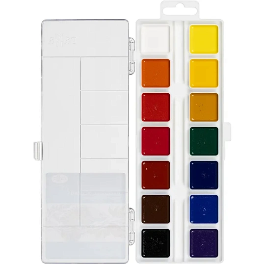 Краски акварельные Гамма Классическая,медов,Наб.14цв,б/кисти,пласт 1009195