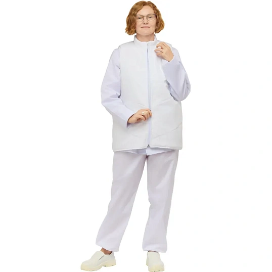 Жилет для пищевого производства у17-ЖЛ ун.(внеш)ХАССП белый (56-58)182-188