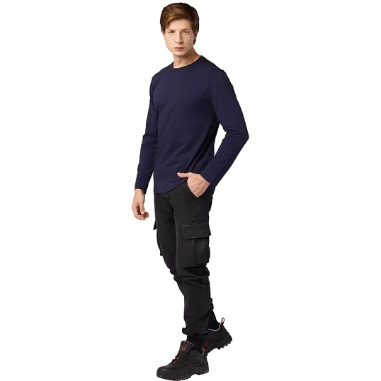 Футболка (160 г.) с длинным рукавом т.-син.(M)