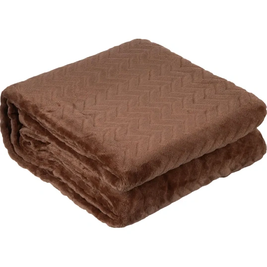 Плед микрофибра Luscan, фактура кофейный 150x200