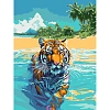 Картина по номерам на картоне набор, 28,5x38 см Тигр,Кпн-354