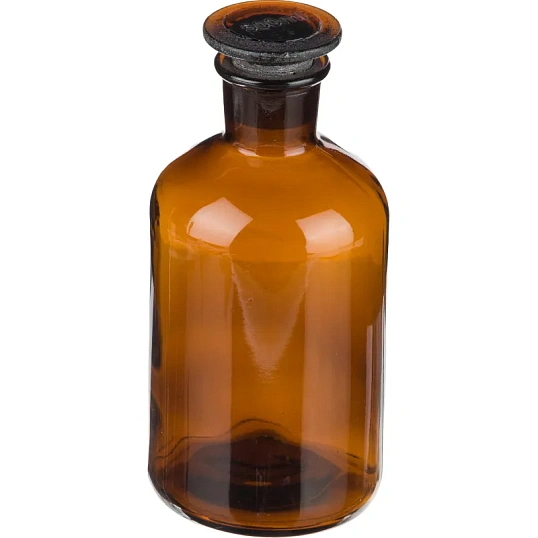 Склянка с прит. пробкой 500 мл узкое горло темная