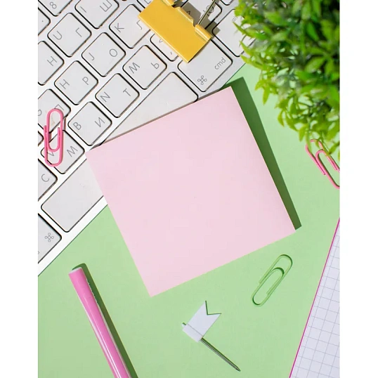 Стикеры ATTACHE Bright colours с клеев.краем 76х76 розовый 100л