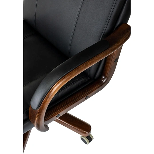 Кресло VB_ Бюрократ T-9933Walnut черный эко.кожа крестов. металл/дерево