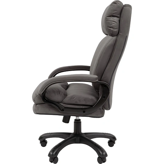 Кресло VT_Chairman Home 505 Россия ткань Т-55 серый (черный пластик)