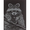 Гравюра Классика большая с эффектом серебра Lori Пушистый енот, Гр-557