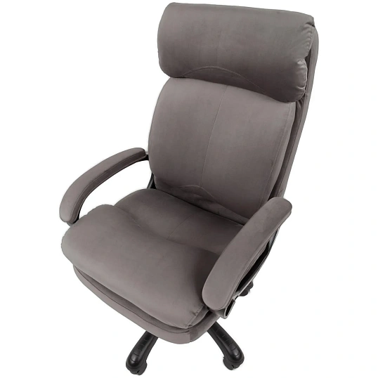 Кресло VT_Chairman Home 505 Россия ткань Т-55 серый (черный пластик)
