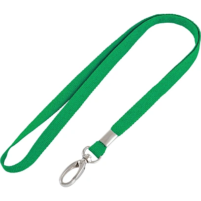 Держатель для бейджа на карабине зеленый лента+карабин LLL107