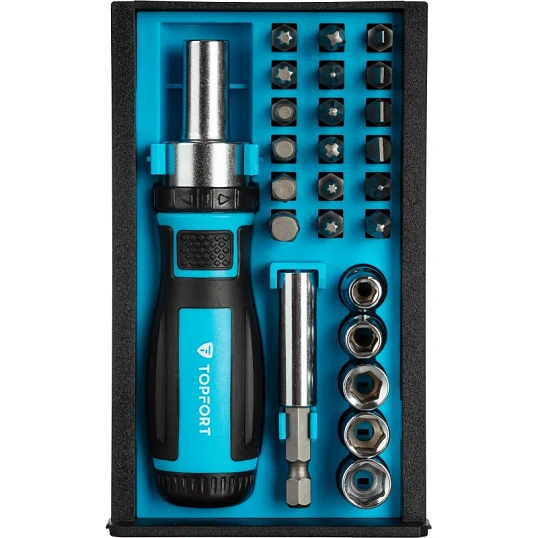 Отвертка с набором бит, 25 предметов TOPFORT (569225)