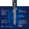 Нож универсальный TOPFORT 9мм с мет.напр.,дв.сист.выдв.+блок.лезв.,ABS+TPR