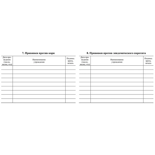 Сертификат о профилактических прививках красный А6 24л КЖ-401а 2шт/уп