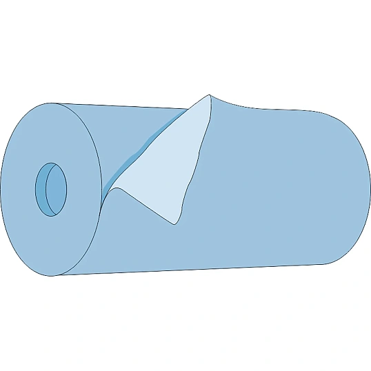 Простыня гигиен., н/с 80смх400м в рулоне пл.25, голубая  Гекса