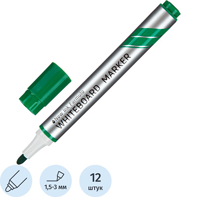 Маркер для белых досок Deli Think 2 мм зеленый кругл.нак.EU00150