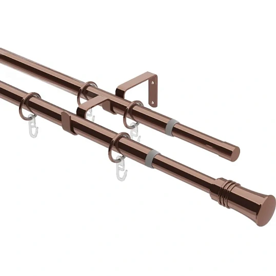 Карниз ARX_двойной 16/19мм Телескоп 246.688 160/300 с мет.кольцами, коньяк