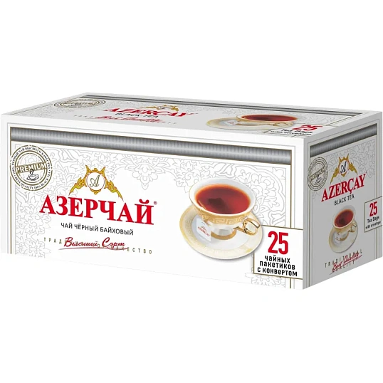 Чай Азерчай Премиум чай черный в пакетиках сашетах, 25 шт 166573