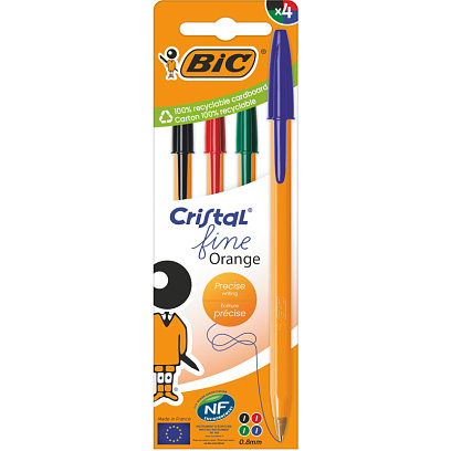 Набор шариковых ручек неавт. BIC ORANGE набор 4цв ассорт 8308541Франция