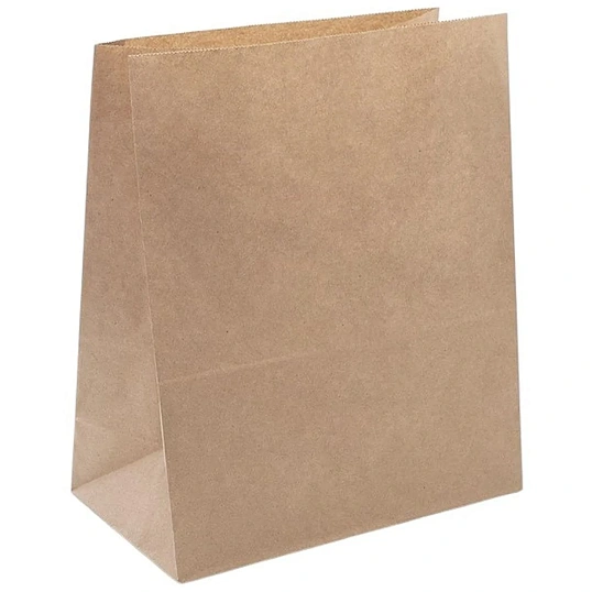 Пакет бумажный 220х120х290 мм, 50 гр/м2, прям.дно,крафт, 1000 шт/уп