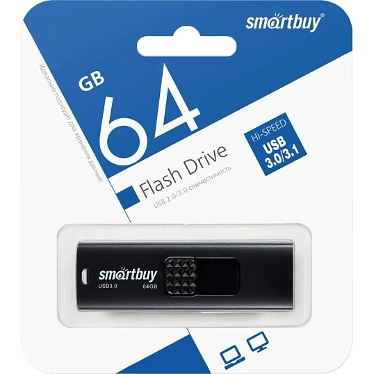 Флеш-память Smartbuy UFD 3.0/3.1 64GB Fashion Black (SB064GB3FSK)