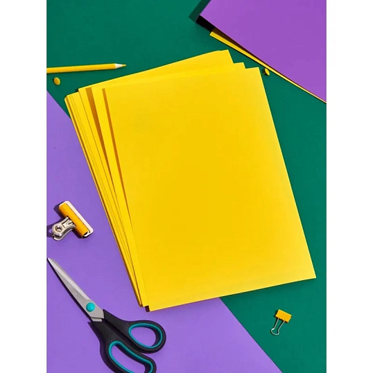 Бумага цветная Комус Color (лимон интенсив), 80г, А4, 50 л.