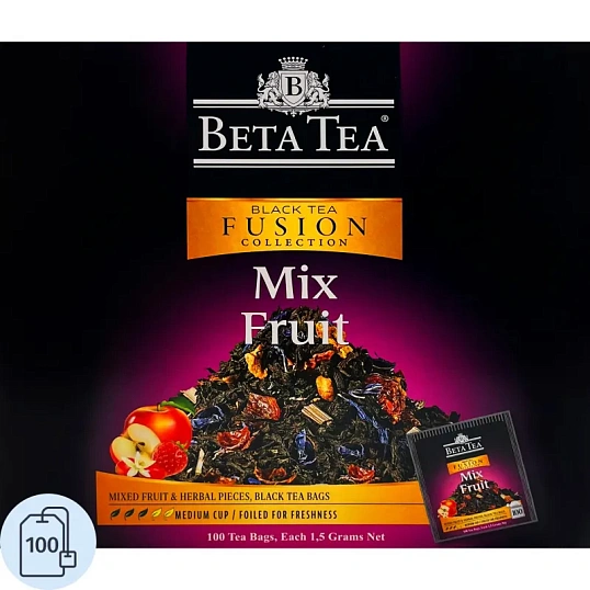 Чай Beta Tea Фьюжн Фруктовый микс черный 1,5гx100пак