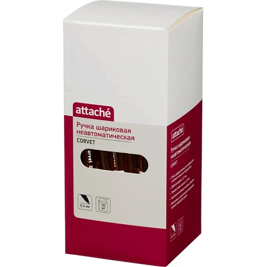 Ручка шариковая неавтомат. Attache Corvet масл,зел,0,5мм,оранж,Россия