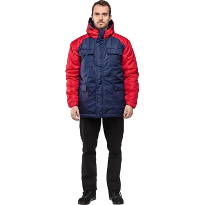 Куртка рабочая зимняя з41-КУ цв. синий/красный (р.56-58) 182-188